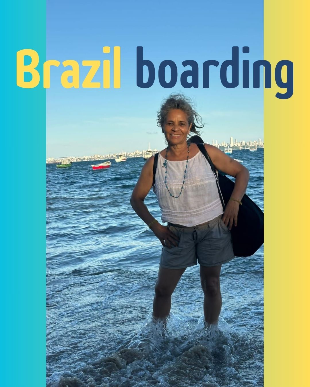 Célia Mara am Badeschiff